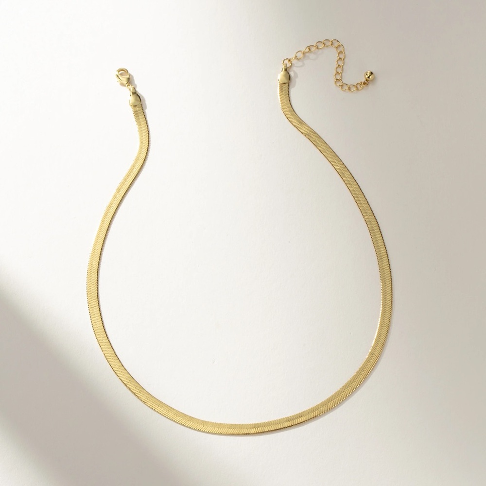 18k Gold Filled Herringbone Necklace for women - Picture 9 of 10